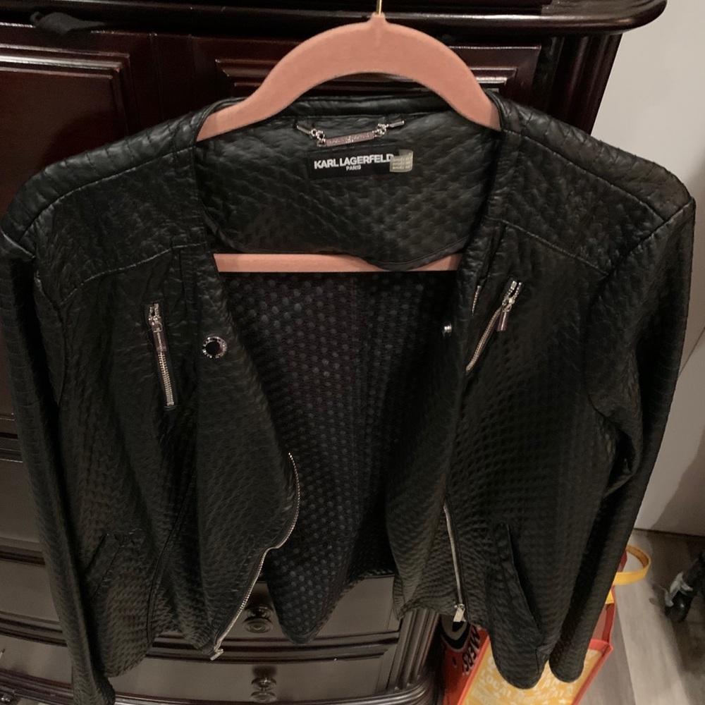 Karl Lagerfeld Faux Leather Jacket Xl NWOT